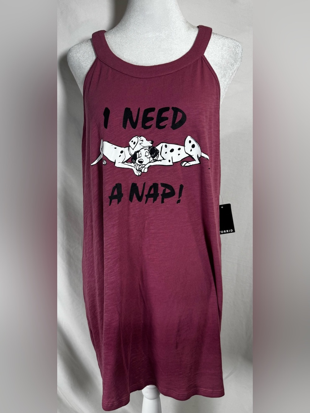 NWT Torrid Disney 101 Dalmatians I Need A Nap goddess tank size 2X